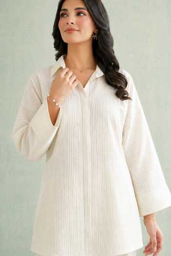 Masoomm Off White Cotton V-neck, Collared Neck, Yes Salt And Sun Kurta & Pant Set Online at Aza Fashions Masoomm_Off White Cotton V-neck, Collared Neck, Yes Salt And Sun Kurta & Pant Set _Online_at_Aza_Fashions