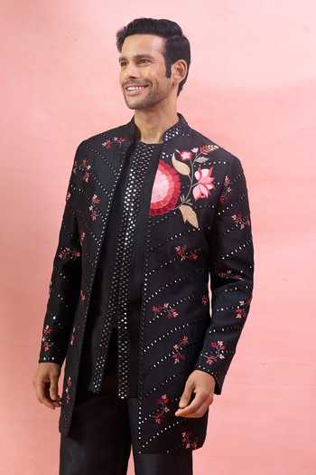 Arihant Rai Sinha Mirror & Thread Embroidered Bandhgala Set 