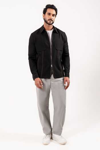 Madhav Agasti Panelled Bomber Jacket With Trouser 