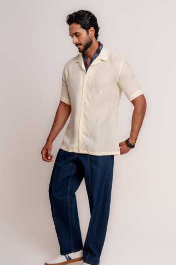 Madhav Agasti Tonal Embroidered Half Sleeve Shirt 