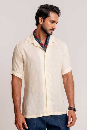 Madhav Agasti Tonal Embroidered Half Sleeve Shirt 