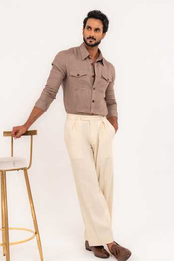 Madhav Agasti Patch Pocket Safari Shirt 
