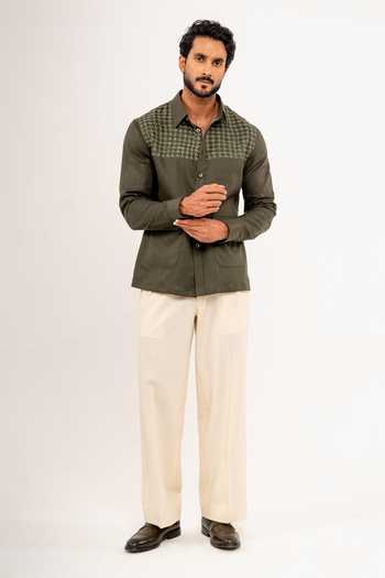 Madhav Agasti Sasiko Embroidered Safari Shacket 