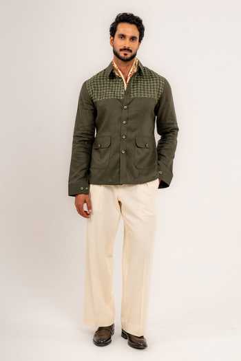 Madhav Agasti Sasiko Embroidered Safari Shacket 