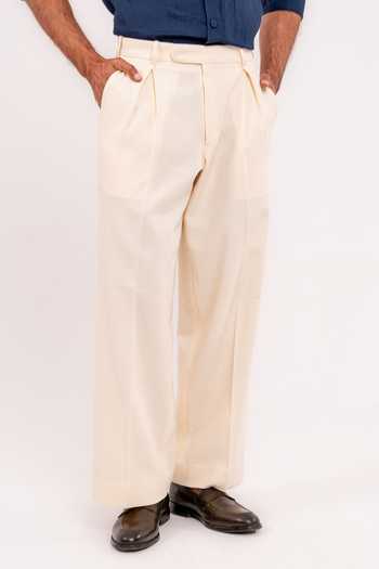 Madhav Agasti Lightweight Denim Pleated Trouser 