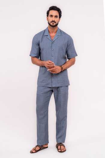 Madhav Agasti Linen Half Sleeve Shirt & Pant Co-Ord Set 