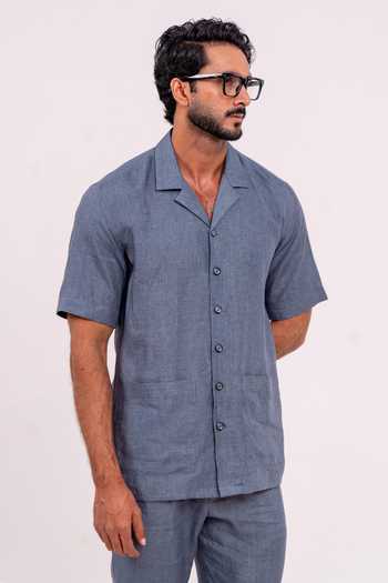 Madhav Agasti Linen Half Sleeve Shirt & Pant Co-Ord Set 