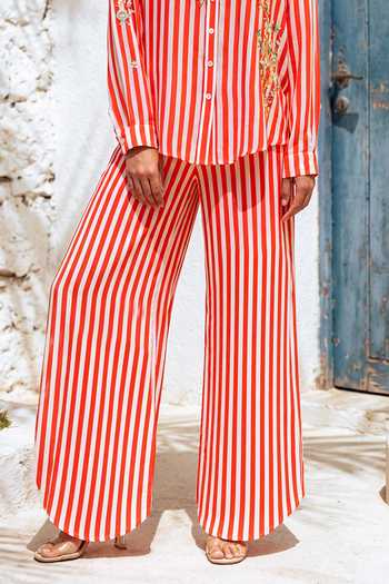 Shop Nautanky White Crepe Collared Neck Ludo Lane Striped Shirt And Pant Set Online at Aza Fashions Shop_Nautanky_White Crepe Collared Neck Ludo Lane Striped Shirt And Pant Set _Online_at_Aza_Fashions