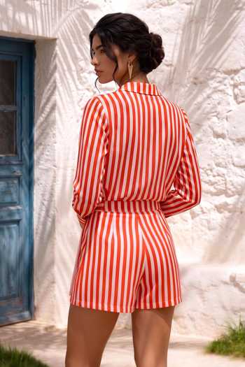Nautanky Rainbow Roll Striped Shirt Dress 