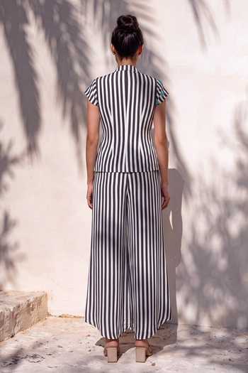 Nautanky Line Break Wrap Top & Pant Co-ord Set 