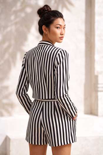 Nautanky Free Move Crop Blazer & Shorts Set 