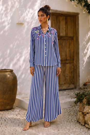 Nautanky Token Twist Striped Shirt & Pant Set 