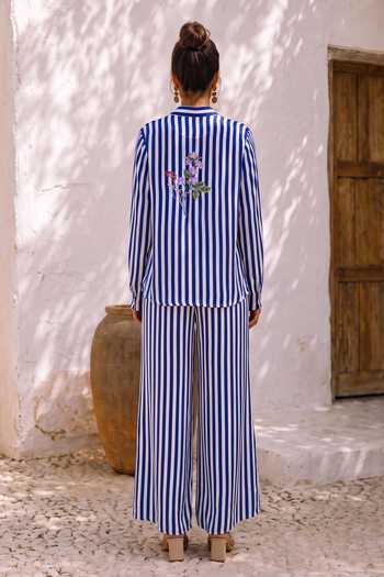 Nautanky Token Twist Striped Shirt & Pant Set 