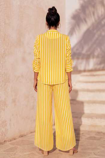 Nautanky Game Theory Striped Shirt & Pant Set 