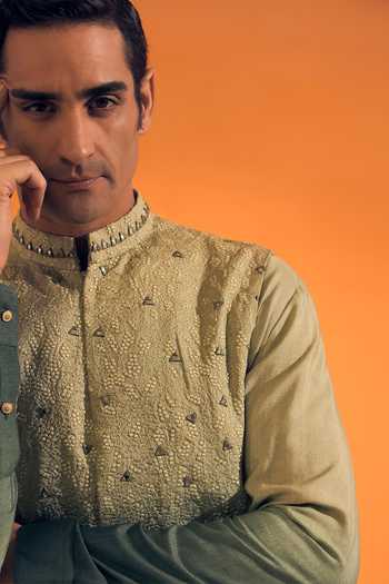 Buy Philocaly Green Silk, Cotton Niv Ombre Kurta Online at Aza Fashions Buy_Philocaly_Green Silk, Cotton Niv Ombre Kurta _Online_at_Aza_Fashions