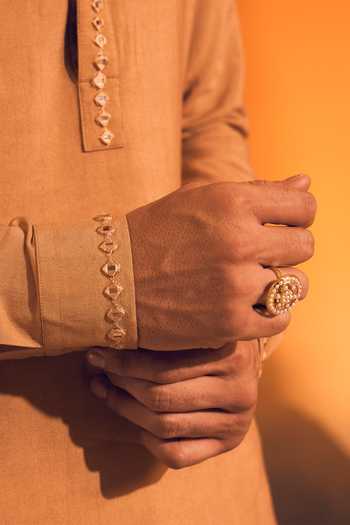 Buy Philocaly Brown Cotton Miraya Embroidered Placket Kurta Online at Aza Fashions Buy_Philocaly_Brown Cotton Miraya Embroidered Placket Kurta _Online_at_Aza_Fashions