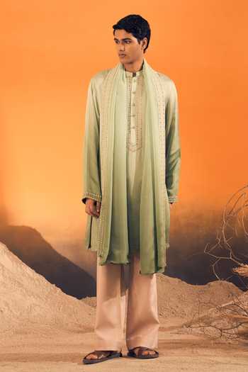 Philocaly Reet Ombre Kurta With Stole