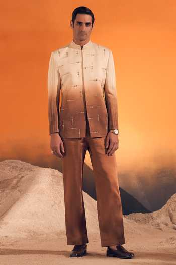 Philocaly Ehan Ombre Embroidered Bandhgala