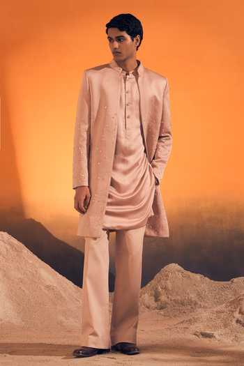 Philocaly Rosh Embroidered Jacket With Kurta