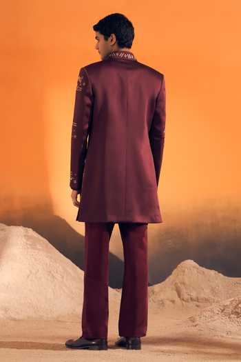 Philocaly Zivan Embroidered Jacket & Kurta Set