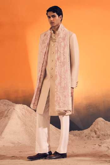 Philocaly Taana Embroidered Sherwani With Stole