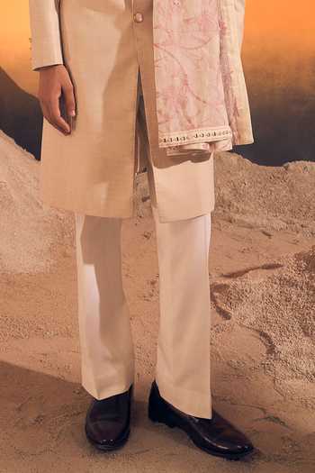 Buy Philocaly Ivory Silk, Cotton, Linen Taana Embroidered Sherwani With Stole Online at Aza Fashions Buy_Philocaly_Ivory Silk, Cotton, Linen Taana Embroidered Sherwani With Stole _Online_at_Aza_Fashions