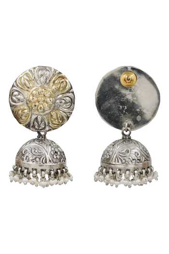 Sangeeta Boochra Dual Tone Floral Jhumka Earrings