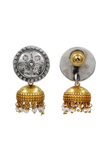 Sangeeta Boochra Ethnic Dual Tone Jhumka Earrings