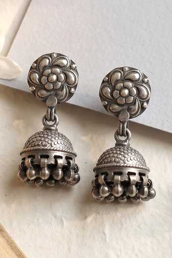 Sangeeta Boochra Traditional Floral Jhumka Earrings 