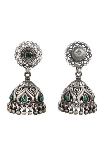 Sangeeta Boochra Tribal Oxidised Jhumka Earrings