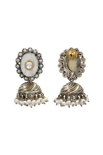 Sangeeta Boochra Heritage Mother Of Pearl Jhumka Earrings