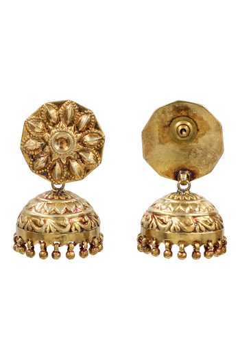 Sangeeta Boochra Floral Motif Jhumka Earrings 