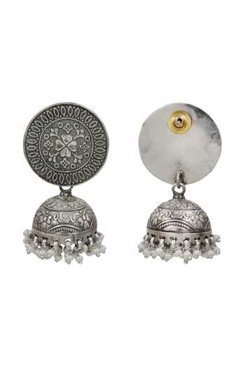 Sangeeta Boochra Pearl Drop Jhumka Earrings 