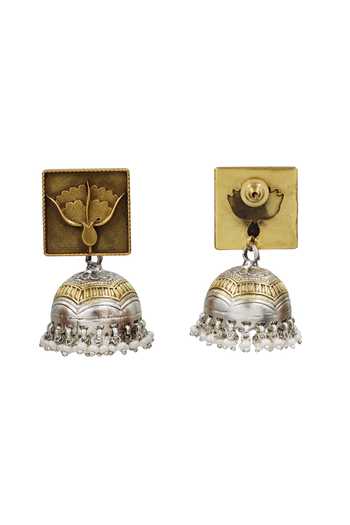 Sangeeta Boochra Pearl Embellished Jhumka Earrings 