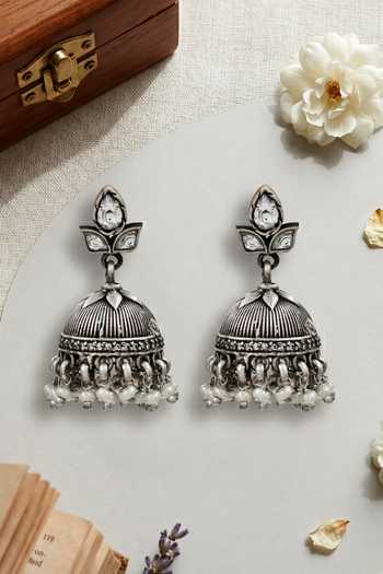 Sangeeta Boochra Kundan & Pearl Embellished Earrings 