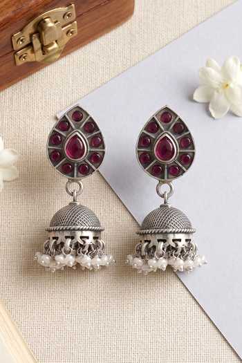 Sangeeta Boochra Kundan Embellished Jhumka Earrings 