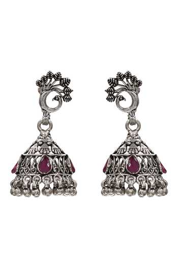 Sangeeta Boochra Vintage Peacock Motif Earrings 