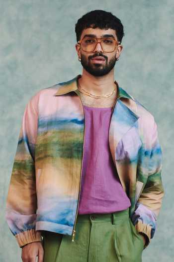 Saphed Prism Co-Linen Flap Jacket 