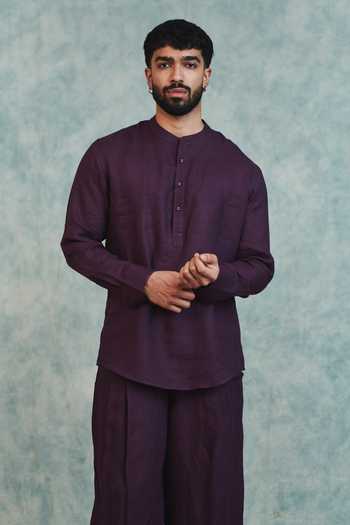 Saphed Plum Linen Shirt 