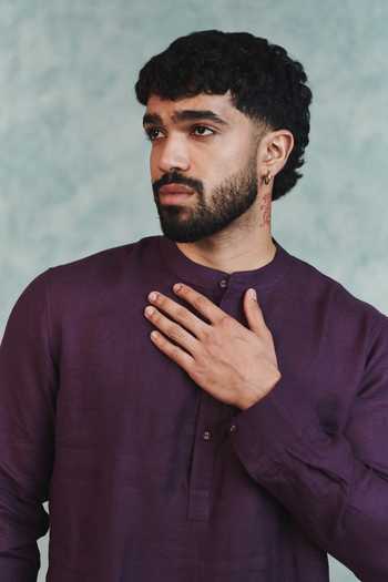 Shop_Saphed_Purple Linen Plum Shirt 