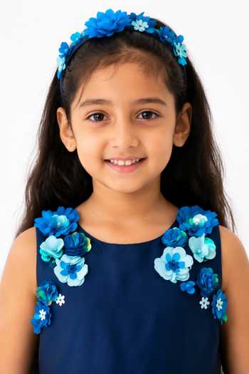 Buy A Little Fable Navy Polyester Morning Glory Dress Online at Aza Fashions Buy_A Little Fable_Navy Polyester Morning Glory Dress _Online_at_Aza_Fashions