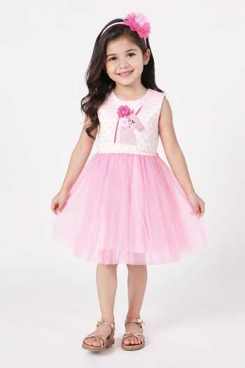 A Little Fable Shimmer Unicorn Dress 