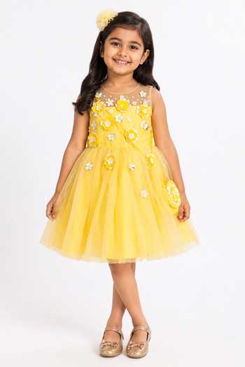 A Little Fable Marigold 3D Flower Dress 