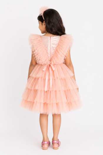 A Little Fable Peach Regalia Dress 