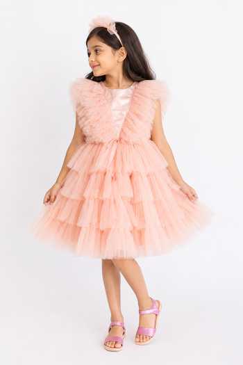 A Little Fable Peach Regalia Dress 