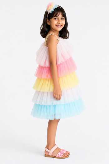 A Little Fable Multi Color Polyester Fresh Candy Dress Online at Aza Fashions A Little Fable_Multi Color Polyester Fresh Candy Dress _Online_at_Aza_Fashions