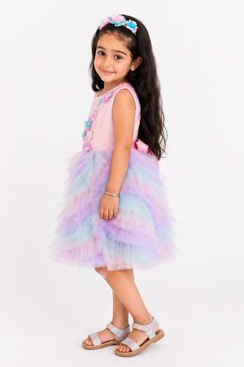 A Little Fable Lavender Polyester Whispering Dress Online at Aza Fashions A Little Fable_Lavender Polyester Whispering Dress _Online_at_Aza_Fashions