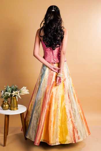 RAYASHA KHAN Noore Colorblock Lehenga Set 