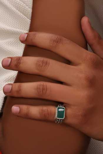 Arvino Onyx Stone Embellished Ring 