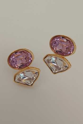 Bblingg_White Tyla Swarovski Crystal Stud Earrings _Online_at_Aza_Fashions